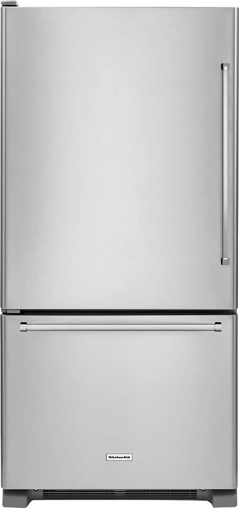 KitchenAid - 22.1 Cu. Ft. Bottom-Freezer Refrigerator - Stainless steel - Front_Zoom