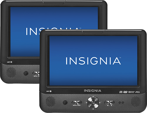 Insignia™ - 9u0022 Dual Portable DVD Players - Black
