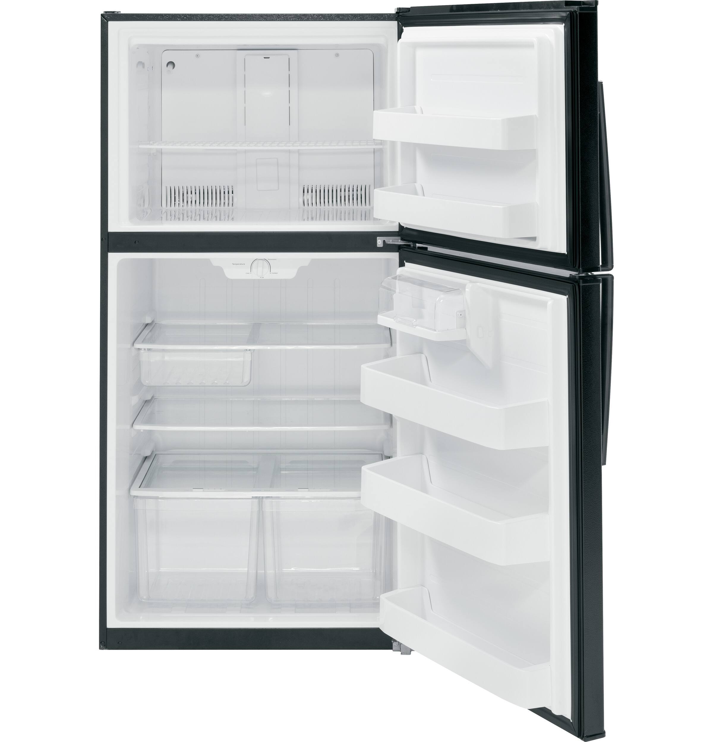 GE - 21.2 Cu. Ft. Top-Freezer Refrigerator - Black - Alt_View_Standard_13