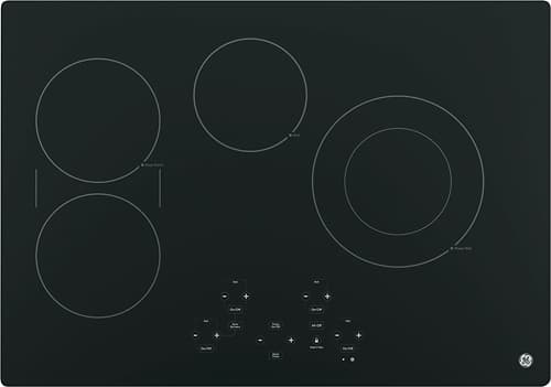 GE - 30" Built-In Electric Cooktop - Black on Black - Front_Standard