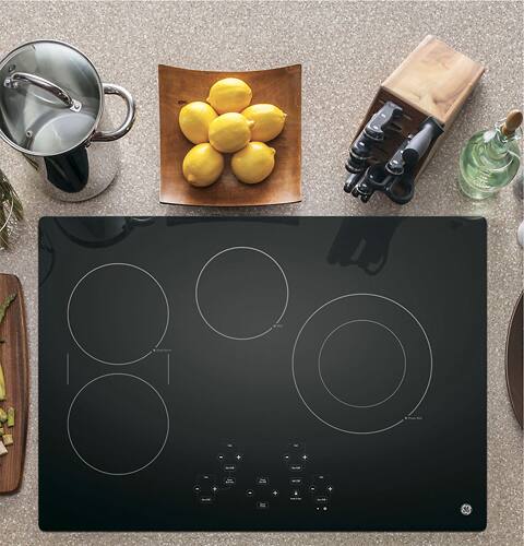 GE - 30" Built-In Electric Cooktop - Black on Black - Alt_View_Standard_16