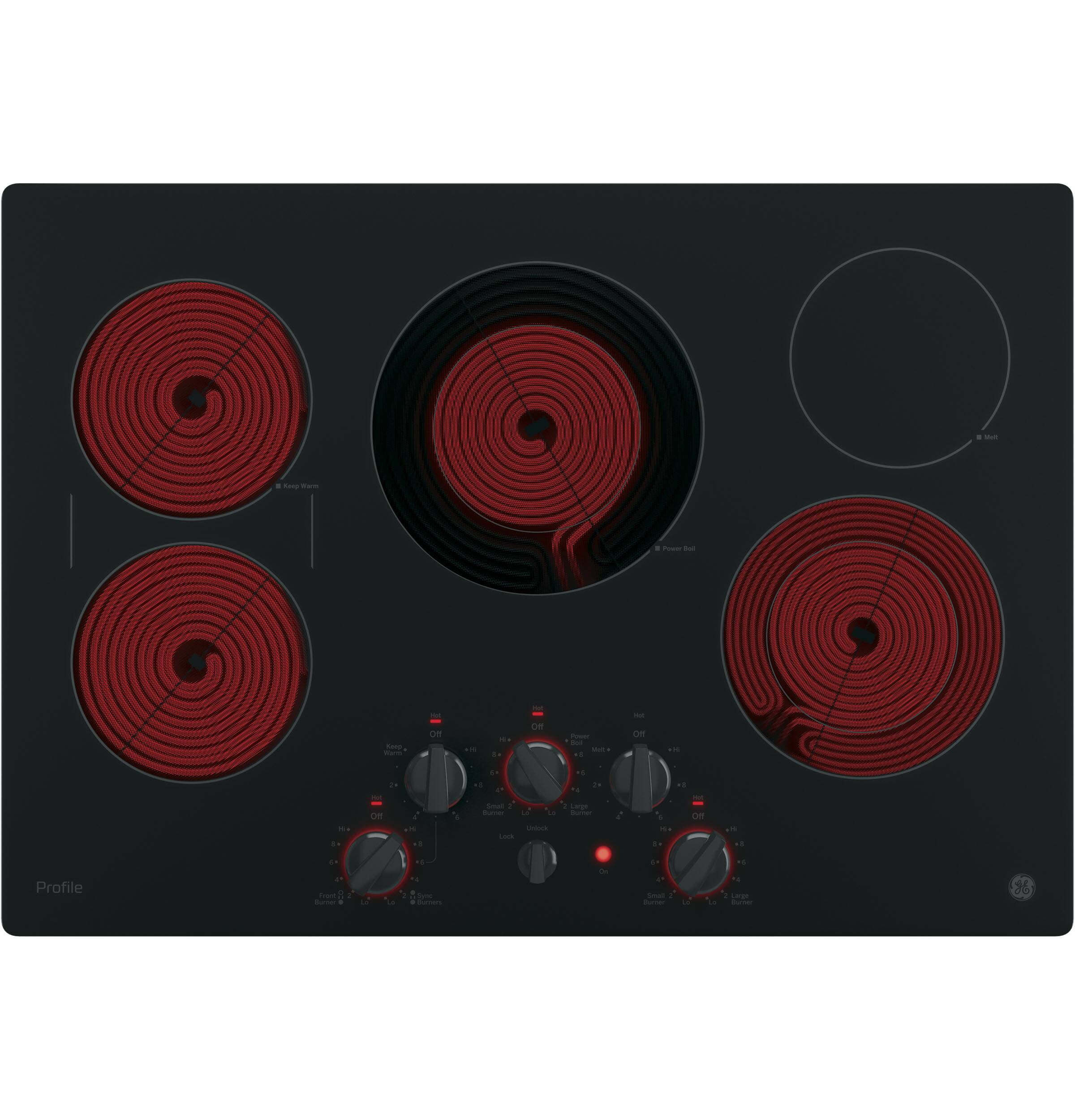 GE - Profile Series 30" Built-In Electric Cooktop - Black on Black - Alt_View_Standard_12