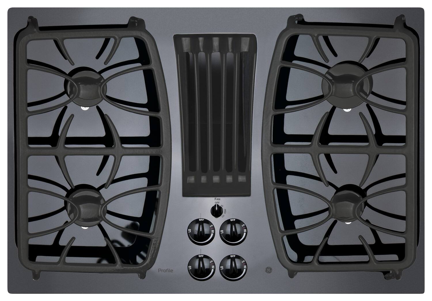 GE Profile Series 30" BuiltIn Gas Cooktop Black on Black at