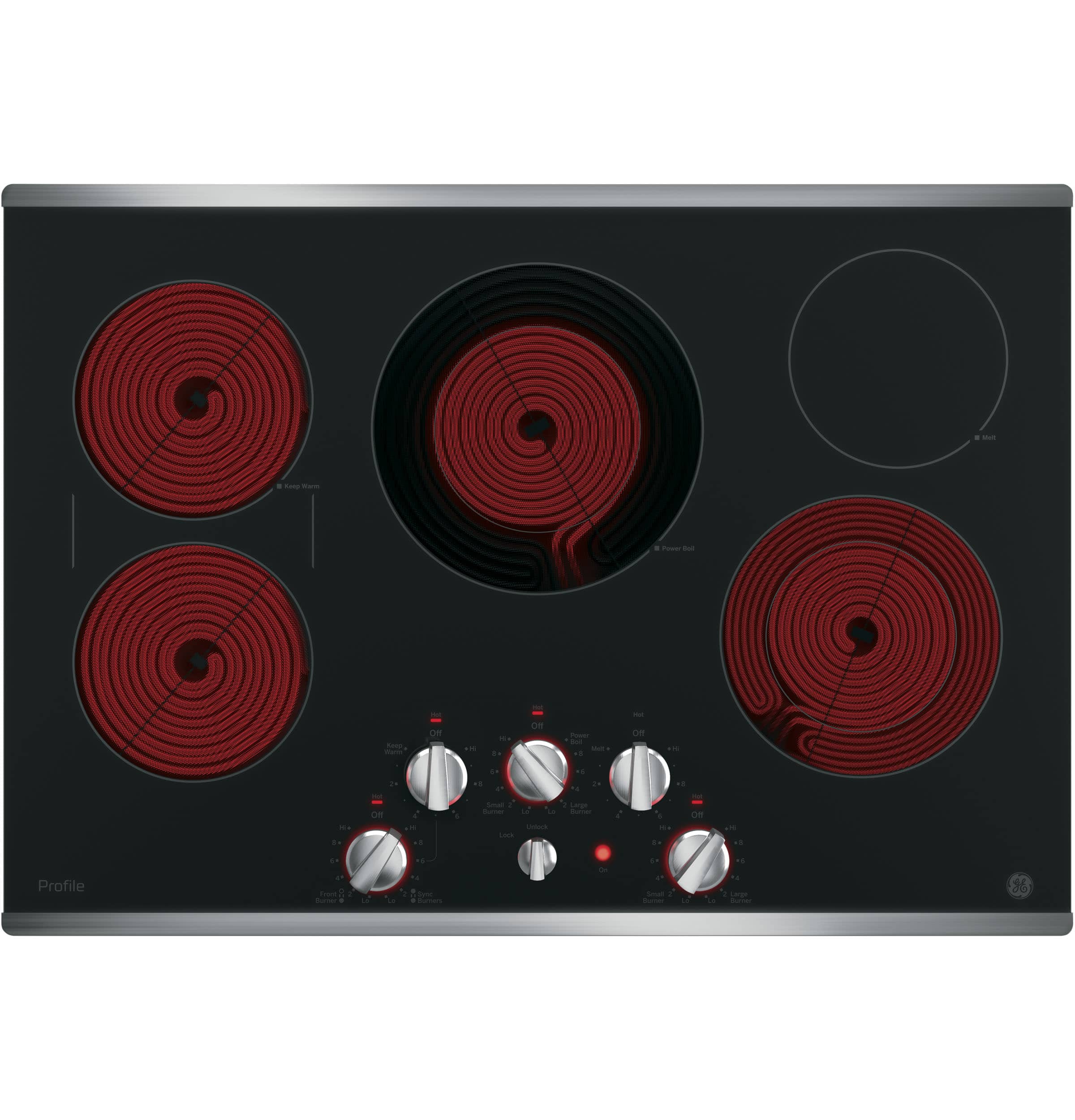 GE Profile Series 30" BuiltIn Electric Cooktop Stainless Steelon