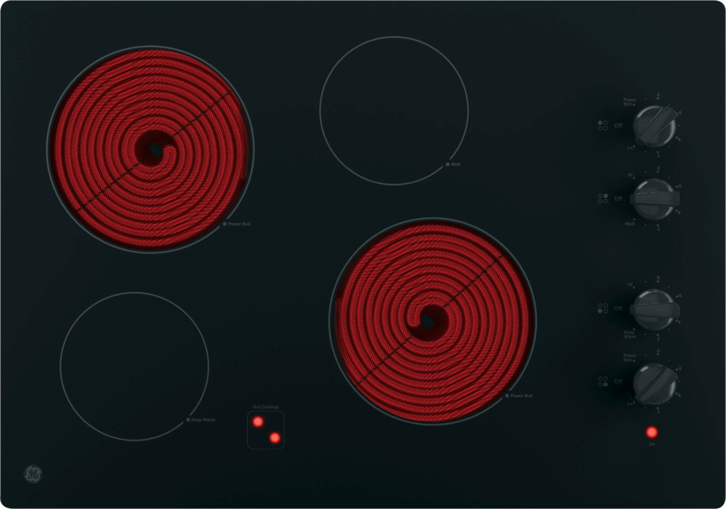 GE - 30" Built-In Electric Cooktop - Black on Black - Alt_View_Standard_11