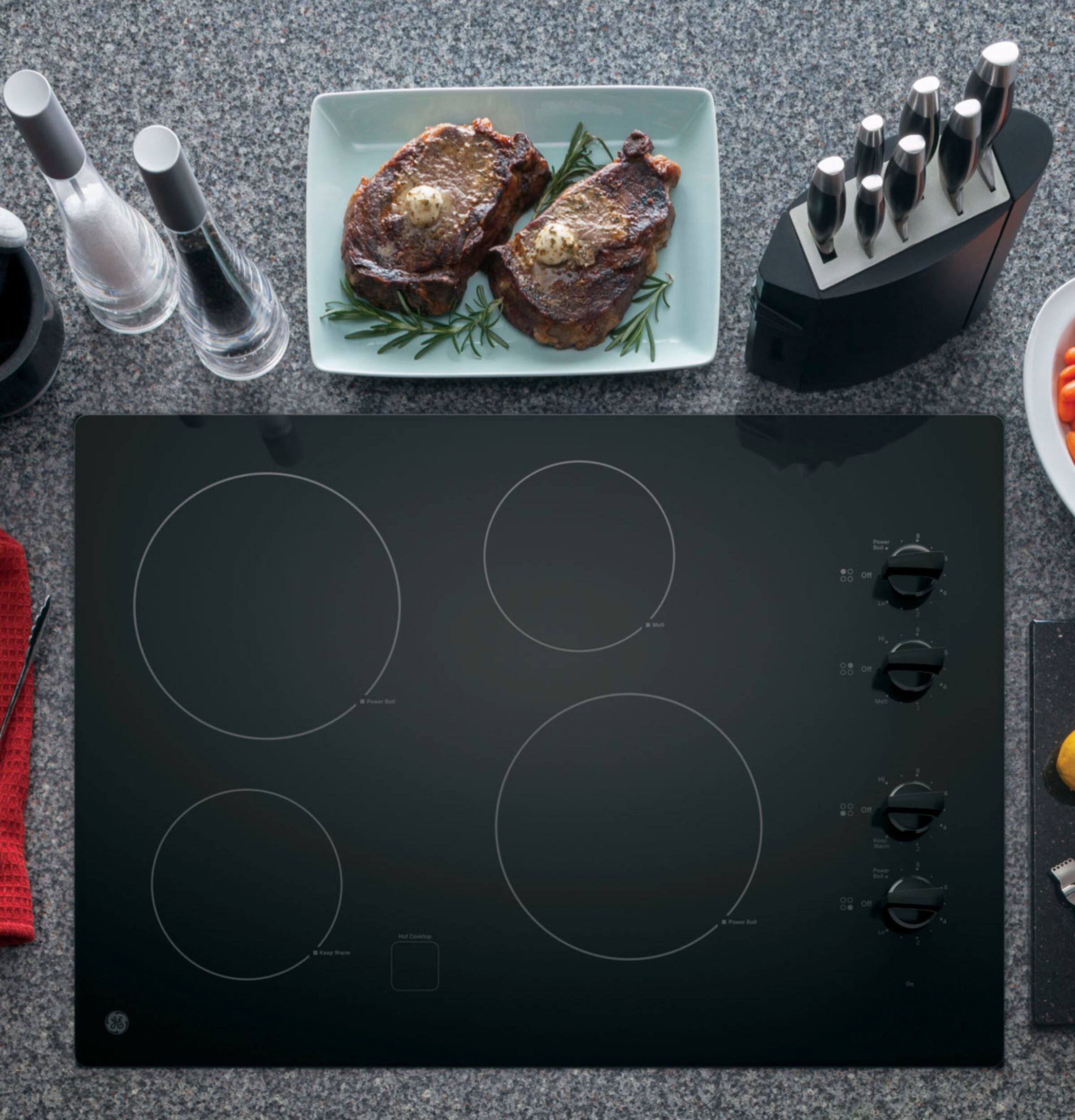 GE - 30" Built-In Electric Cooktop - Black on Black - Alt_View_Standard_12