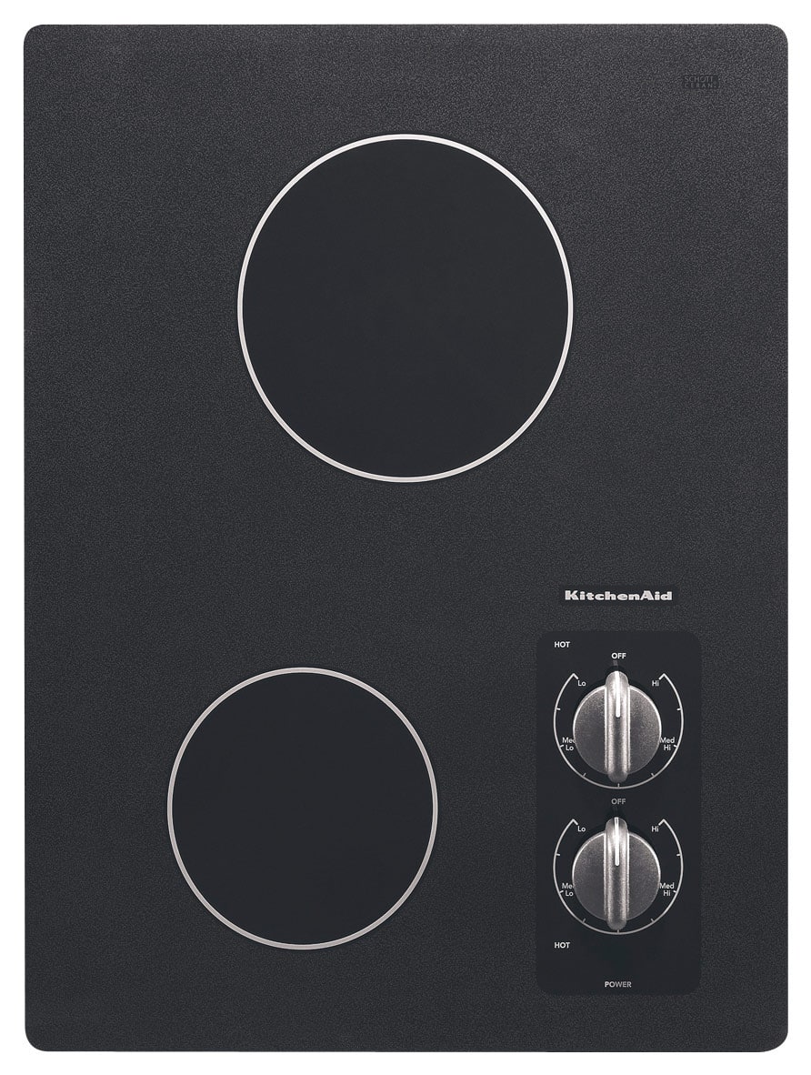 KitchenAid - 15" Built-In Electric Cooktop - Black - Front_Standard