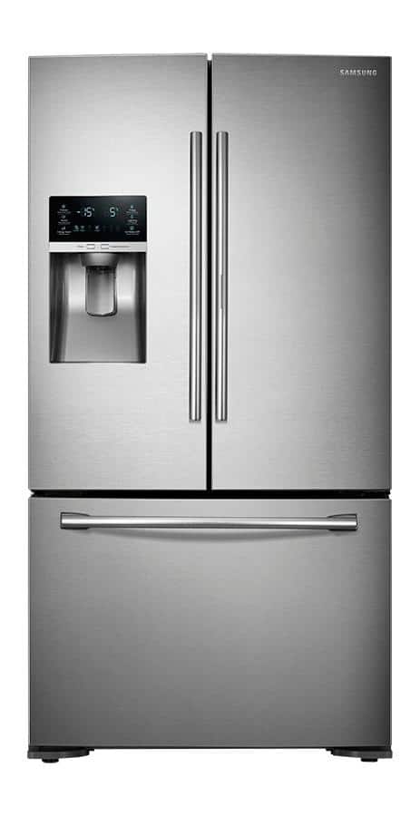 Samsung - 23 Cu. Ft. Counter Depth 3-Door Refrigerator with Food ShowCase - Stainless steel - Front_Standard