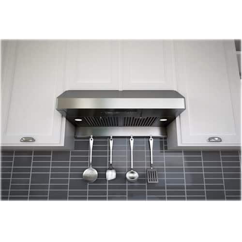Zephyr - Essentials Power Gust Pro-Style 36" Convertible Range Hood - Stainless steel - Front_Standard