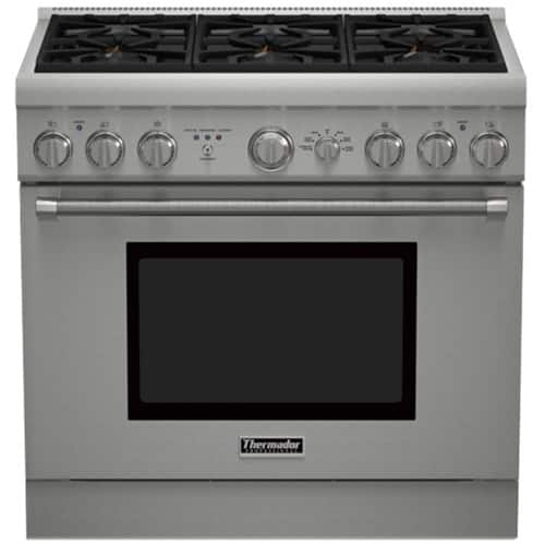Thermador - 5 Cu. Ft. Self-Cleaning Freestanding Dual Fuel Range - Stainless steel - Front_Standard