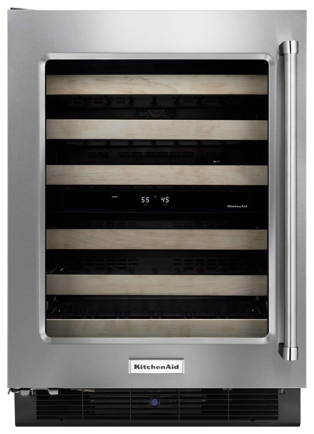 KitchenAid - 46-Bottle Wine Cellar - Stainless steel - Front_Standard