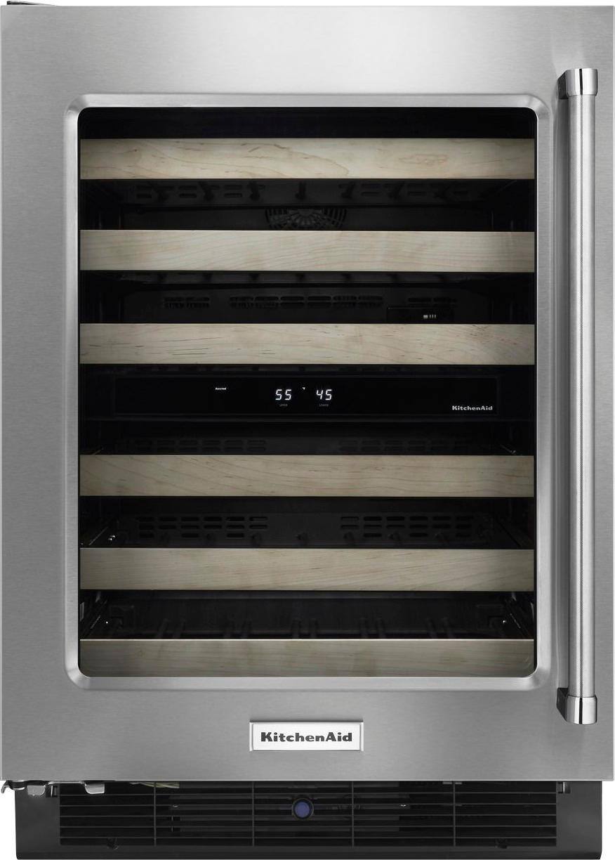 KitchenAid - 46-Bottle Wine Cellar - Stainless steel - Front_Zoom