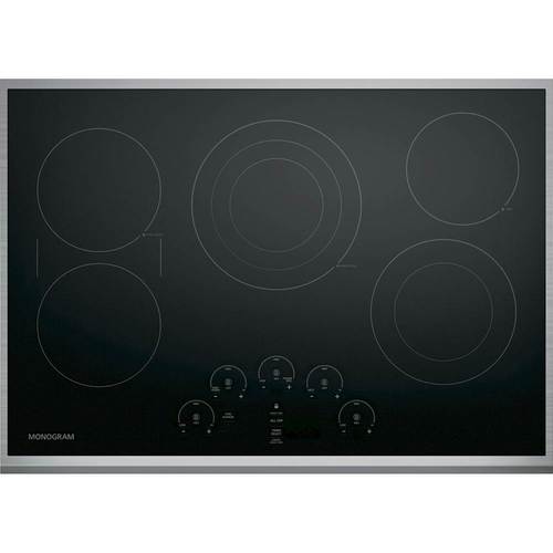 Monogram - 29.9" Electric Cooktop - Black/stainless steel - Angle_Standard