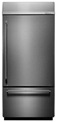 KitchenAid - 20.9 Cu. Ft. Bottom-Freezer Built-In Refrigerator - Stainless steel - Front_Standard