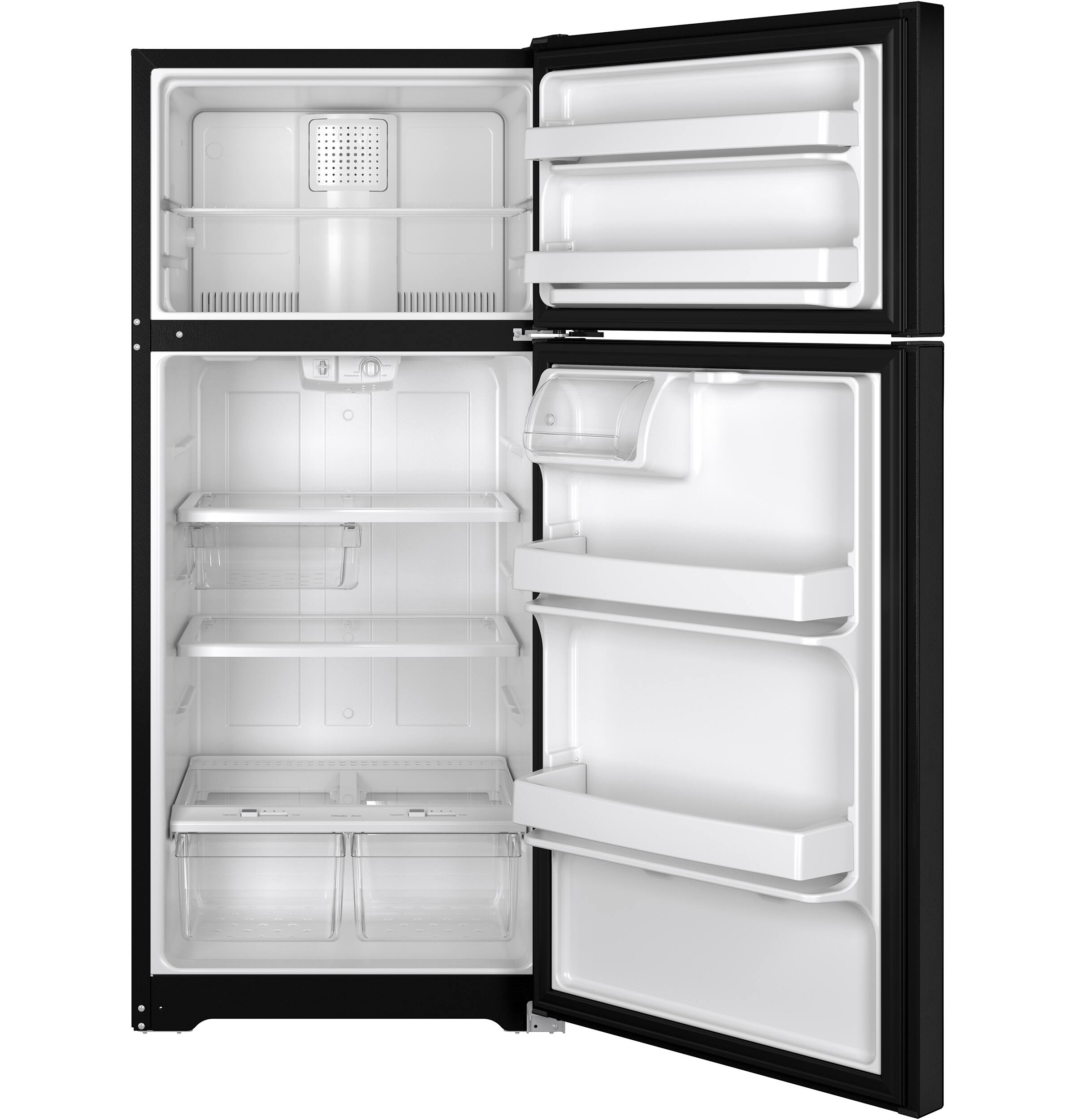 GE - 15.6 Cu. Ft. Frost-Free Top-Freezer Refrigerator - Black - Alt_View_Standard_13