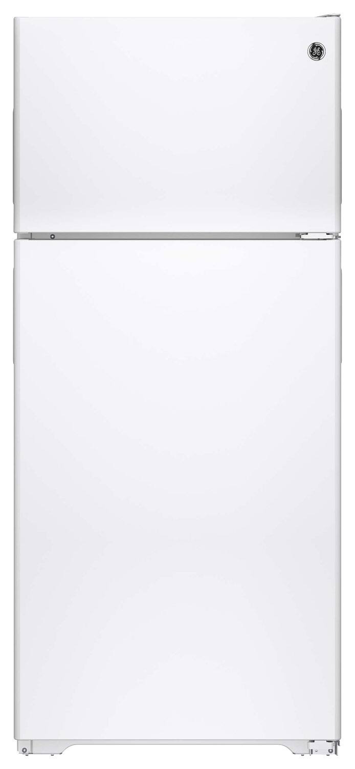 GE - 15.6 Cu. Ft. Frost-Free Top-Freezer Refrigerator - White - Front_Standard