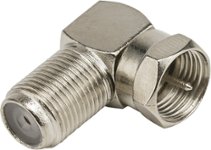 Dynex - F Male-to-F Female Right-Angle Coaxial Adapter - Silver