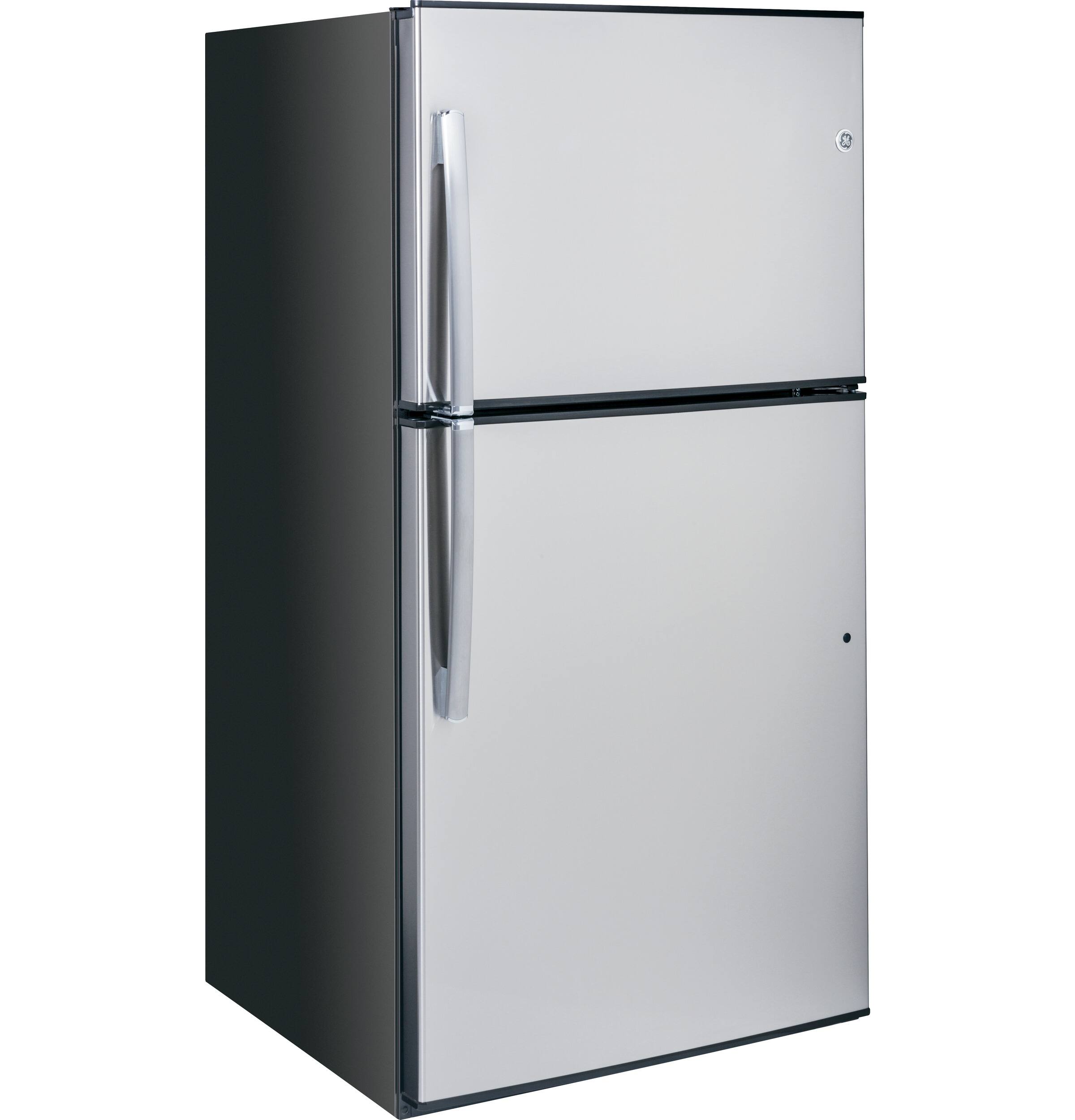 GE - 21.2 Cu. Ft. Top-Freezer Refrigerator - Stainless steel - Alt_View_Standard_12