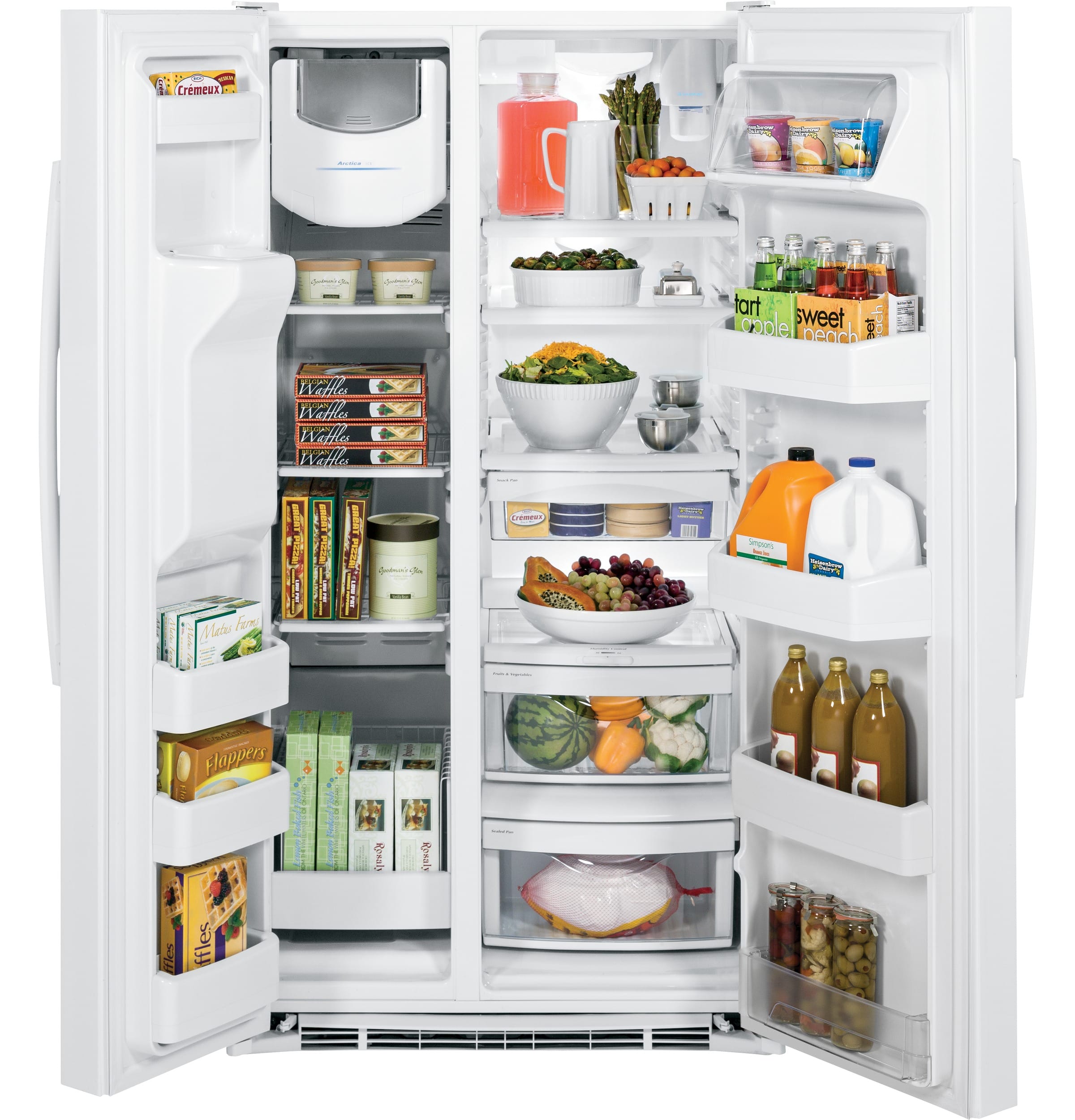 GE - 25.4 Cu. Ft. Side-by-Side Refrigerator - White - Alt_View_Standard_13