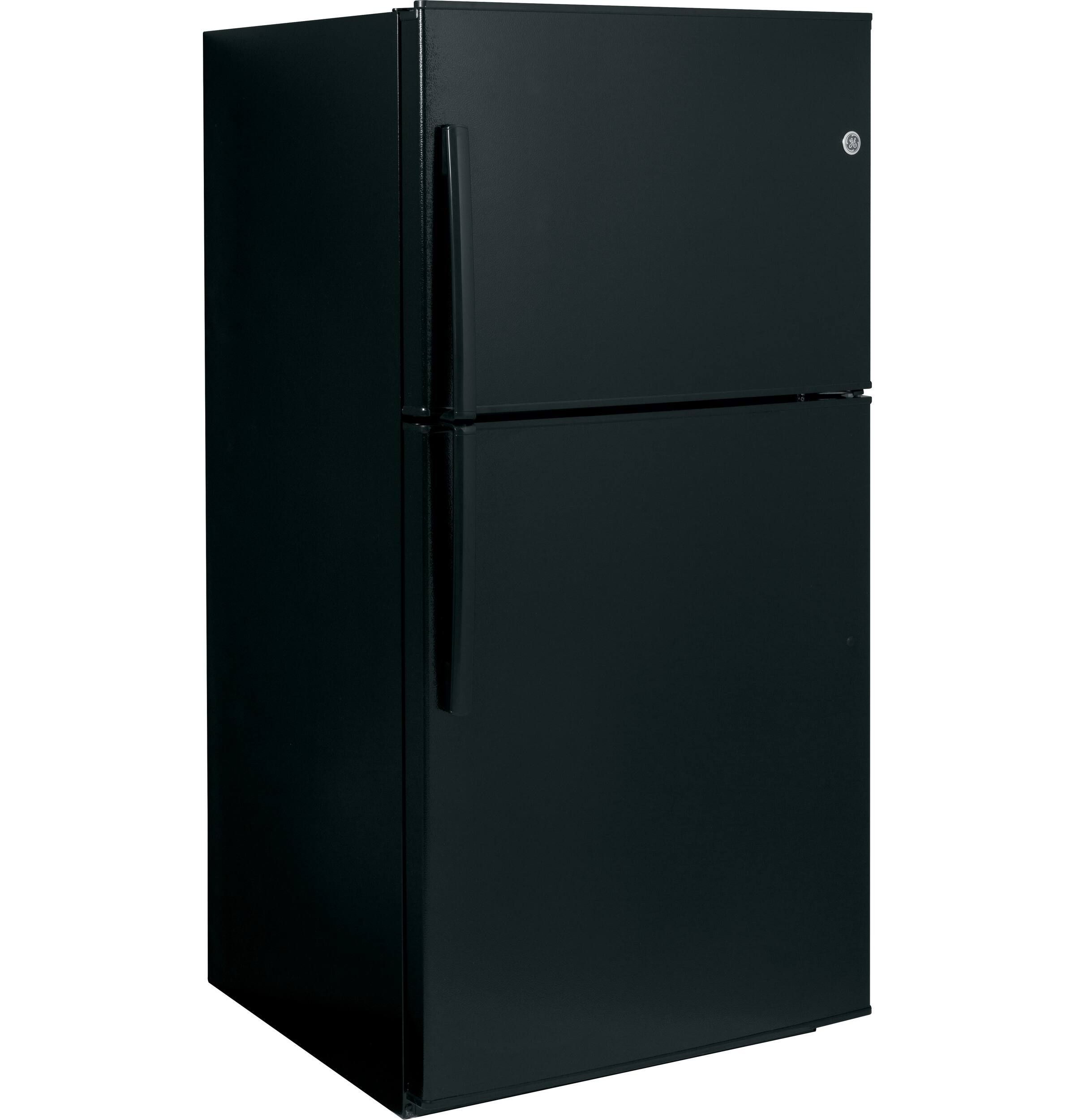 GE - 21.2 Cu. Ft. Top-Freezer Refrigerator - Black - Alt_View_Standard_12