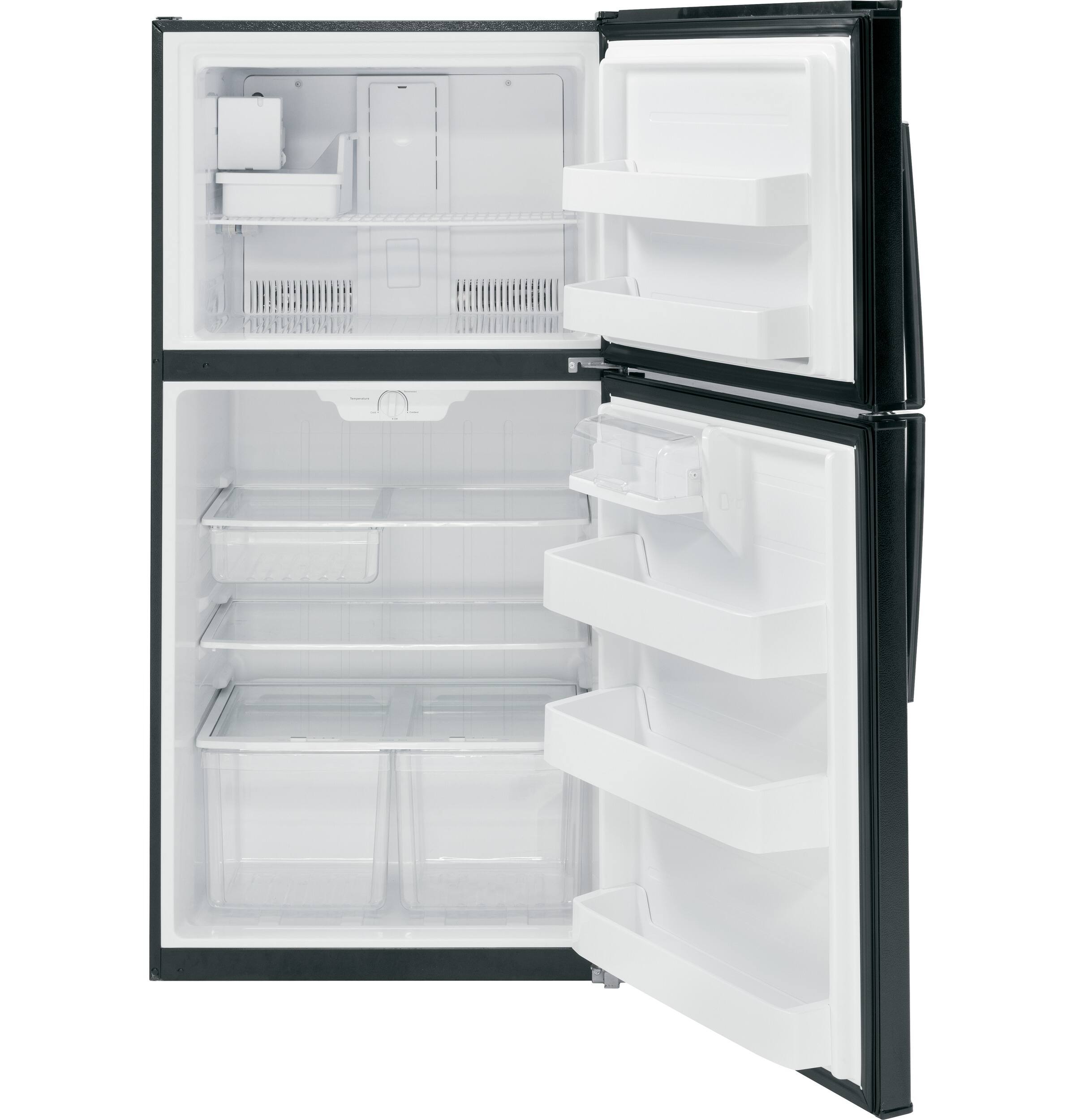 GE - 21.2 Cu. Ft. Top-Freezer Refrigerator - Black - Alt_View_Standard_13