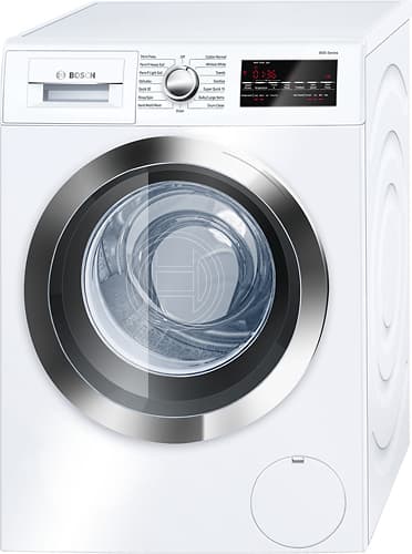 Bosch - 2.2 Cu. Ft. 15-Cycle High-Efficiency Compact Front-Loading Washer - White/Chrome - Front_Standard