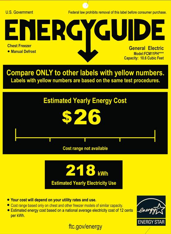 GE - 10.6 Cu. Ft. Chest Freezer - White - Energy_Guide