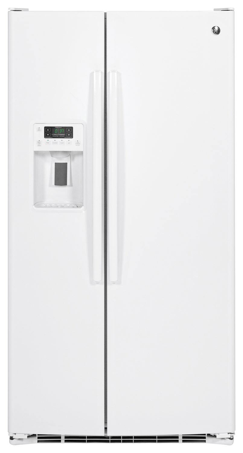 GE 25.4 Cu. Ft. SidebySide Refrigerator HighGloss White at