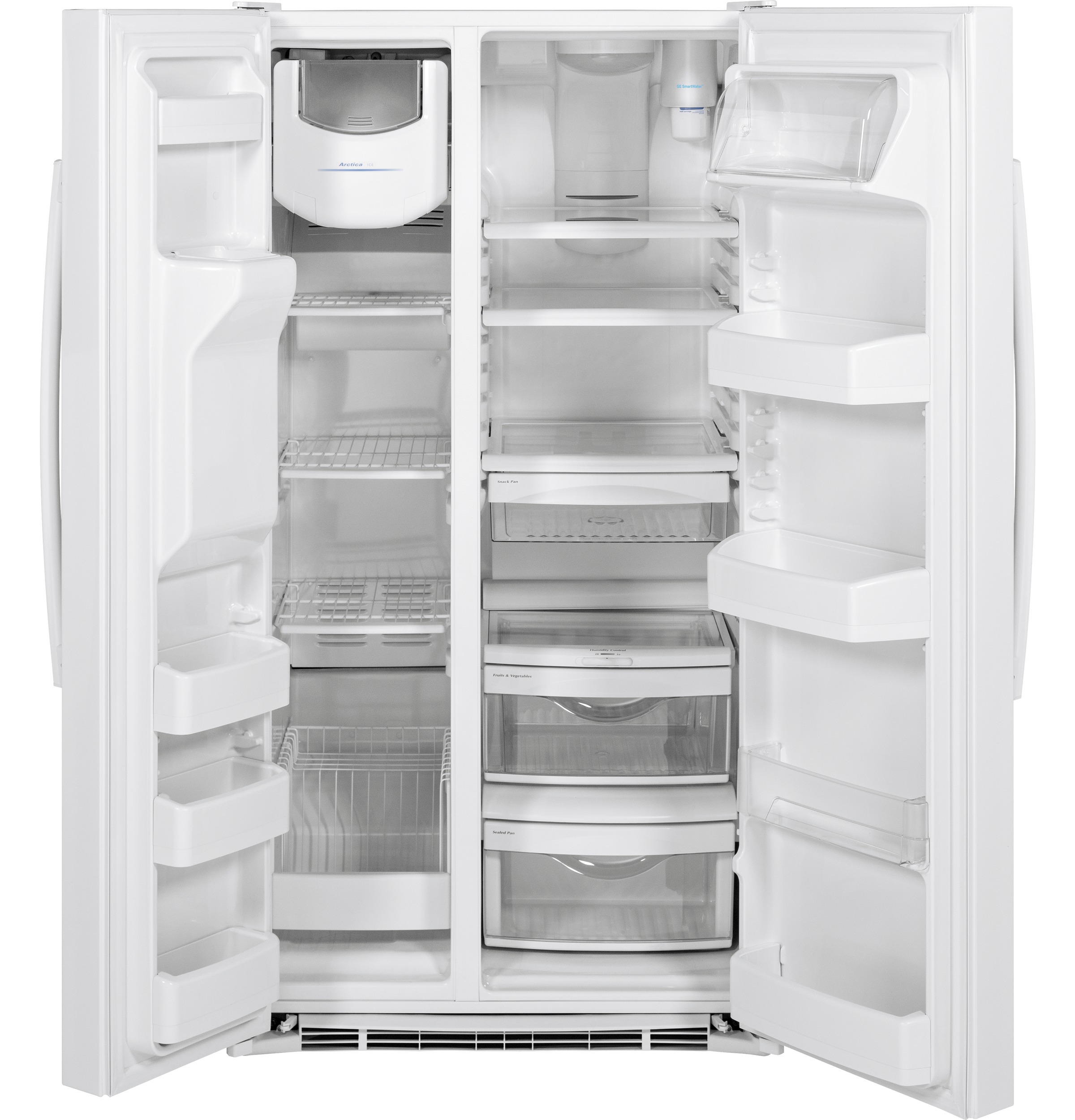 GE 25.4 Cu. Ft. SidebySide Refrigerator HighGloss White at