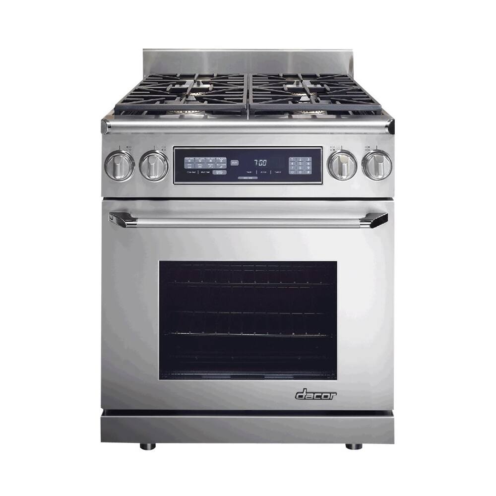 Dacor - 3.9 Cu. Ft. Self-Cleaning Slide-In Dual Fuel Convection Range - Stainless steel - Front_Zoom