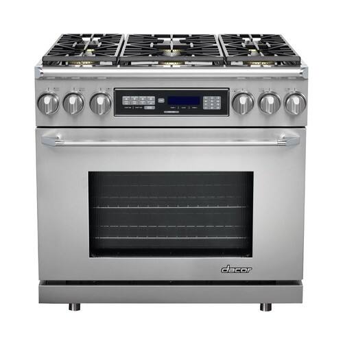 Dacor - 4.6 Cu. Ft. Self-Cleaning Freestanding Dual Fuel Convection Range - Stainless steel - Front_Standard