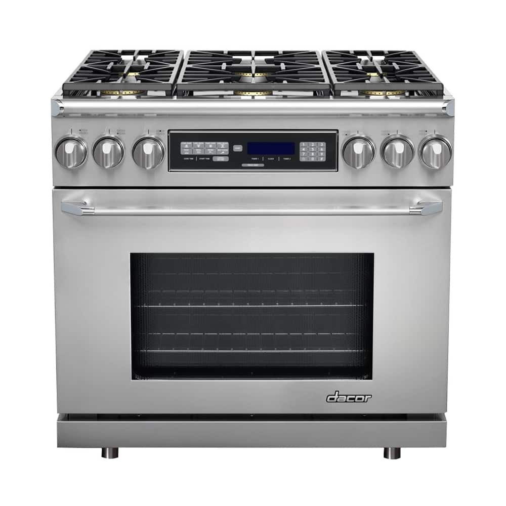 Dacor - 4.6 Cu. Ft. Self-Cleaning Freestanding Dual Fuel Convection Range - Stainless steel - Front_Zoom