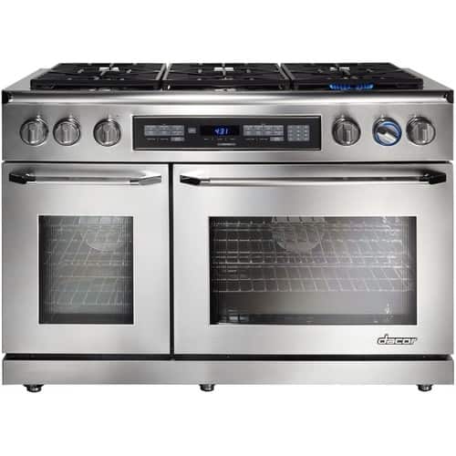 Dacor - Self-Cleaning Freestanding Double Oven Dual Fuel Convection Range - Stainless steel - Front_Standard