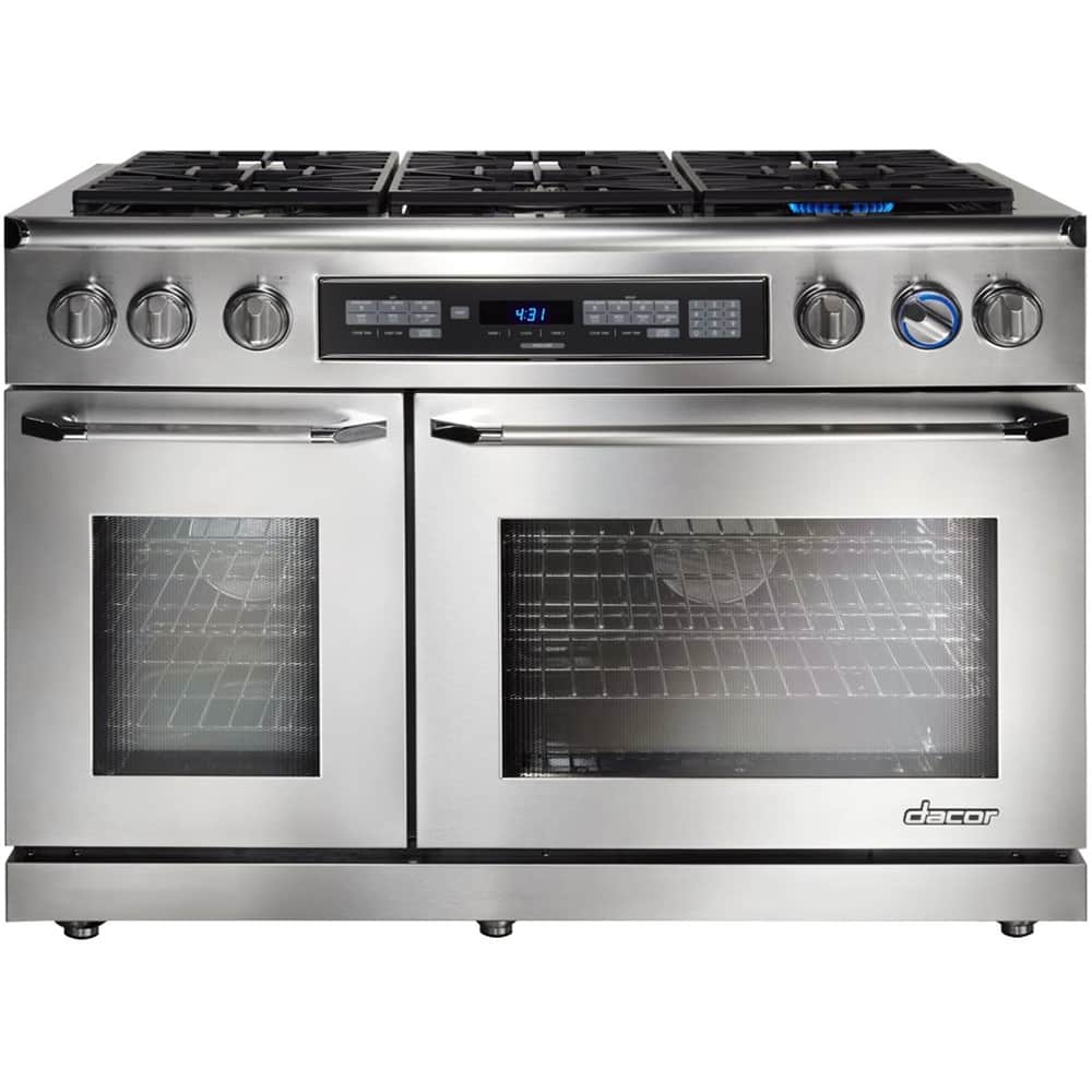 Dacor - Self-Cleaning Freestanding Double Oven Dual Fuel Convection Range - Stainless steel - Front_Zoom