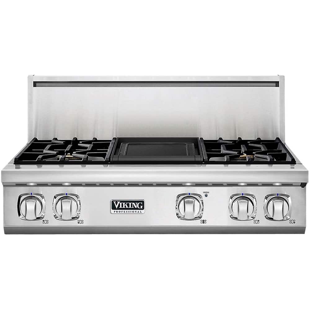 Viking - Professional 7 Series 36" Gas Cooktop - Stainless steel - Front_Zoom