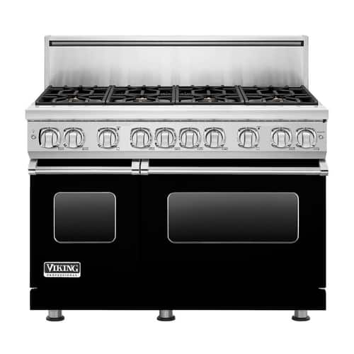 Viking - Freestanding Double Oven Gas Convection Range - Black - Front_Standard
