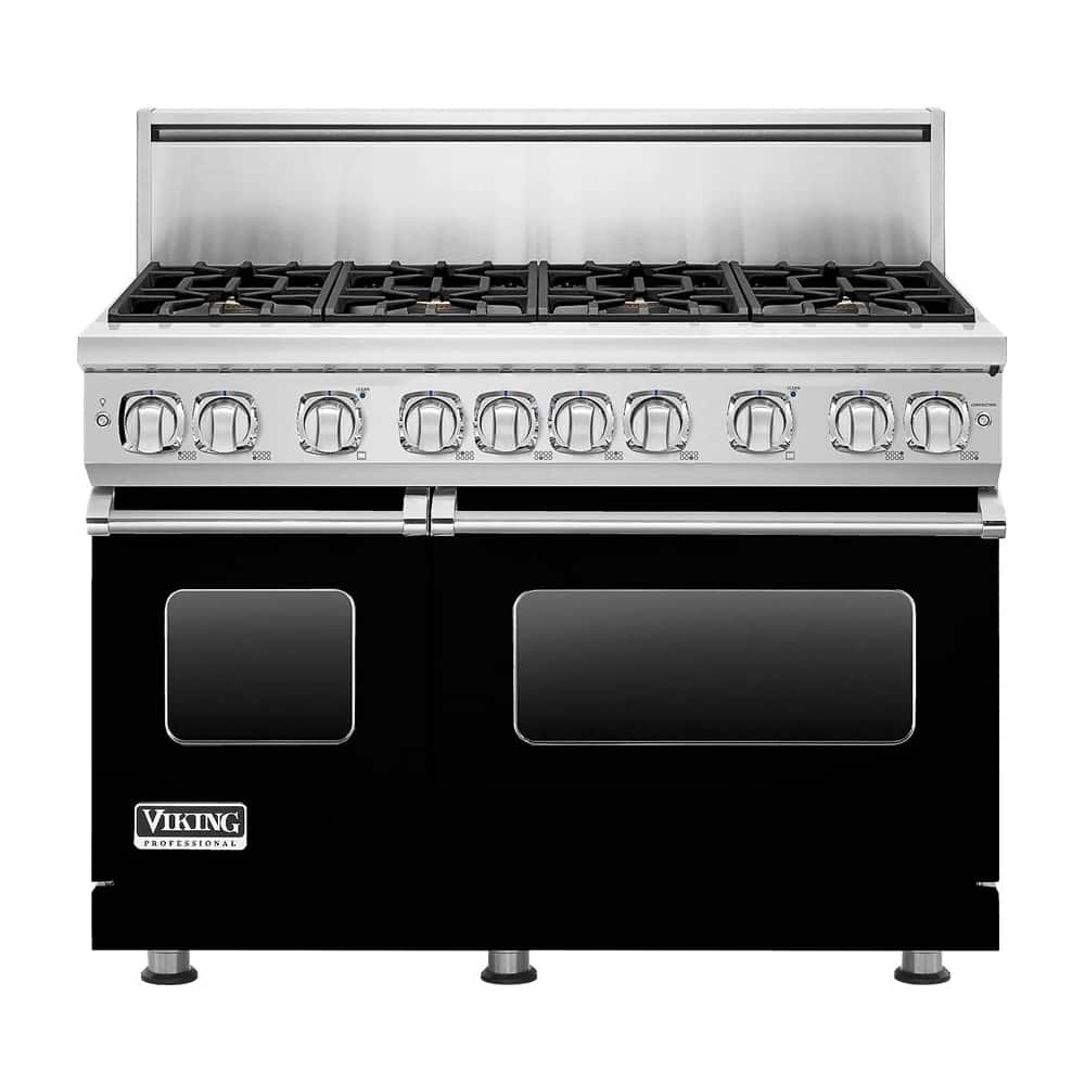 Viking - Freestanding Double Oven Gas Convection Range - Black - Front_Zoom