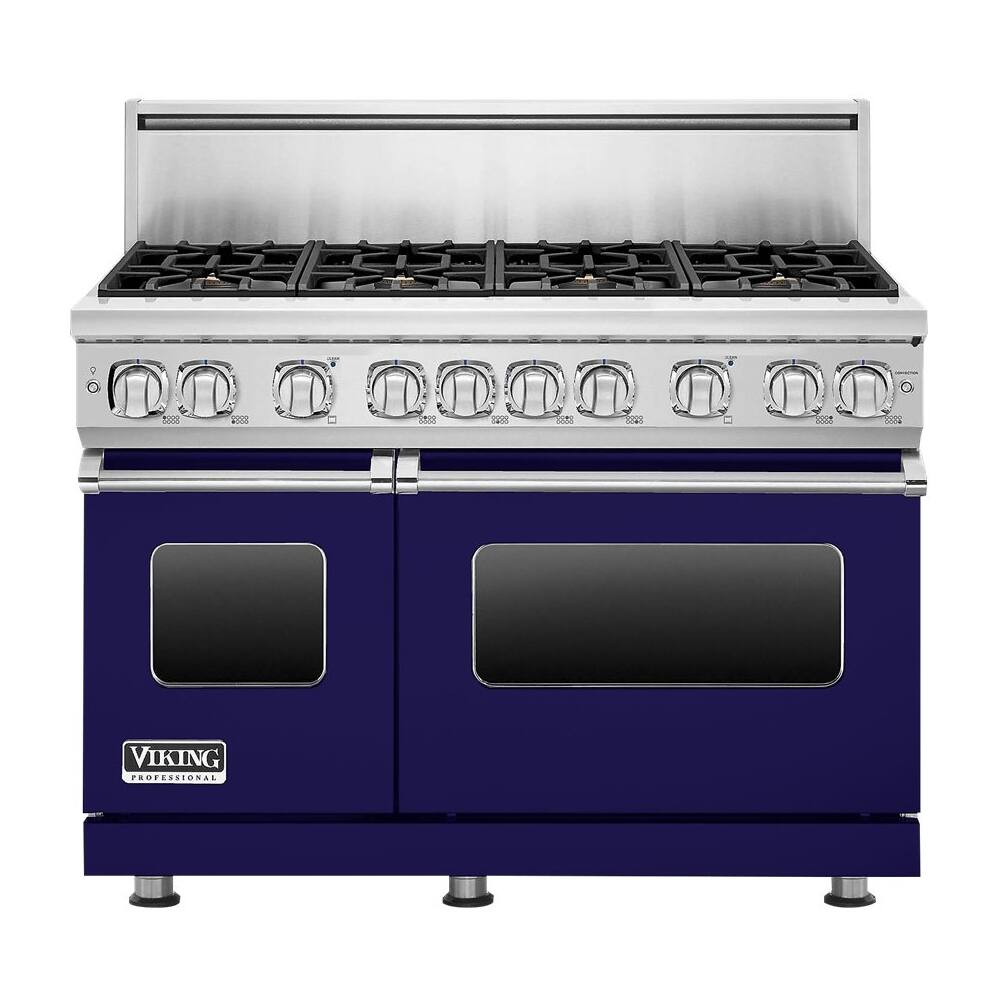 Viking - Freestanding Double Oven Gas Convection Range - Cobalt blue - Front_Zoom