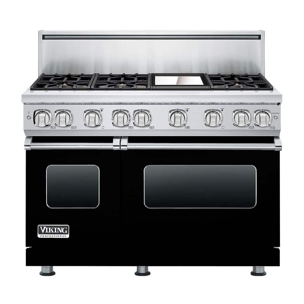 Viking - Freestanding Double Oven Gas Convection Range - Black - Front_Zoom