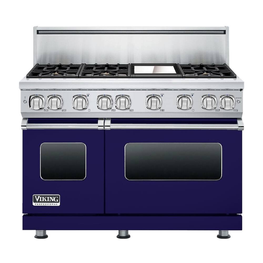 Viking - Freestanding Double Oven Gas Convection Range - Cobalt blue - Front_Zoom