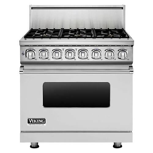 Viking - 7 Series 5.9Cu. Ft. Self-Cleaning Freestanding Dual Fuel Convection Range - Stainless steel - Front_Standard