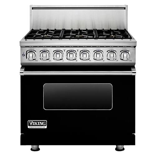 Viking - 7 Series 5.9Cu. Ft. Self-Cleaning Freestanding Dual Fuel Convection Range - Black - Front_Standard
