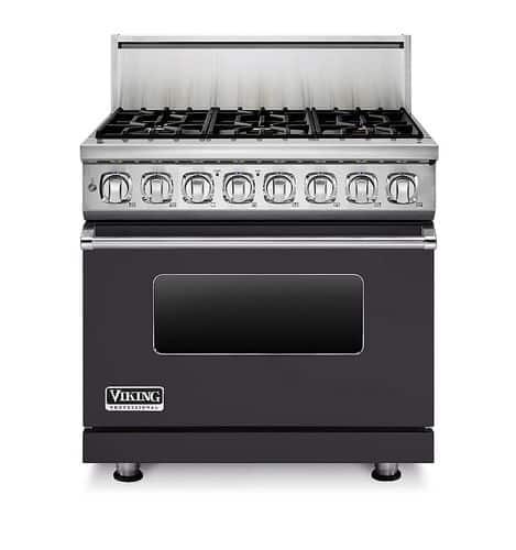 Viking - 5.6 Cu. Ft. Self-Cleaning Freestanding Dual Fuel Convection Range - Graphite gray - Front_Standard