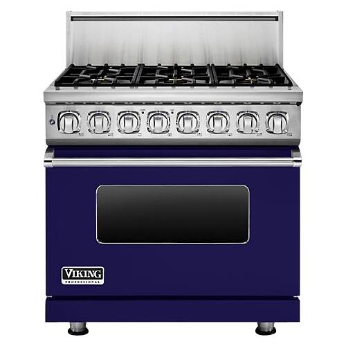 Viking - 7 Series 5.9Cu. Ft. Self-Cleaning Freestanding Dual Fuel Convection Range - Cobalt Blue - Front_Standard