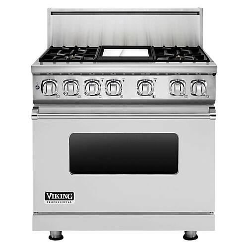 Viking - Professional 7 Series 5.6Cu. Ft. Self-Cleaning Freestanding Dual Fuel Convection Range - Stainless steel - Front_Standard