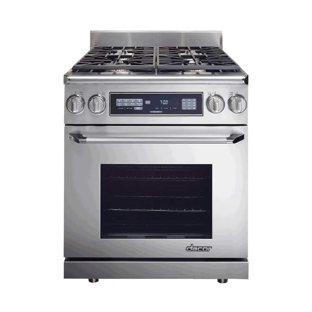 Dacor - 3.9 Cu. Ft. Self-Cleaning Slide-In Dual Fuel Convection Range - Stainless steel - Front_Zoom