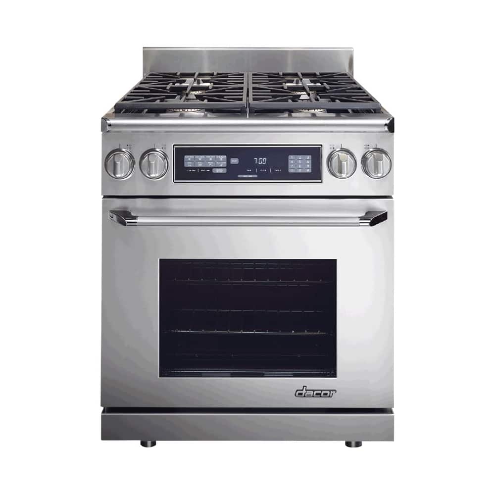 Dacor - 3.9 Cu. Ft. Self-Cleaning Freestanding Dual Fuel Convection Range - Stainless steel - Front_Zoom