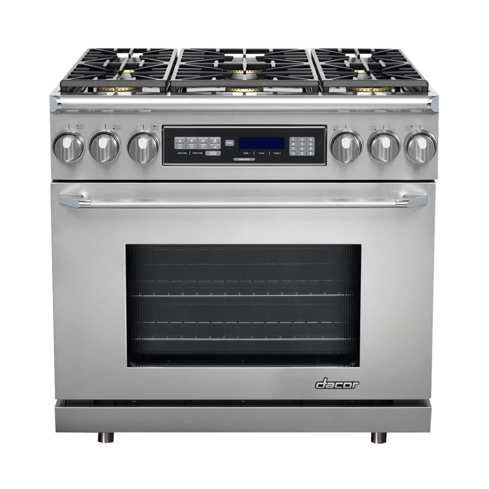 Dacor - 4.6 Cu. Ft. Self-Cleaning Freestanding Dual Fuel Convection Range - Stainless steel - Front_Zoom