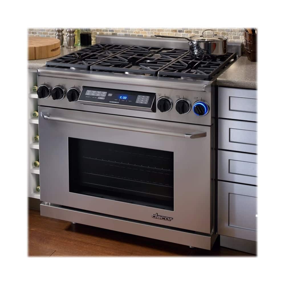 Dacor - 4.6 Cu. Ft. Self-Cleaning Freestanding Dual Fuel Convection Range - Stainless steel - Alt_View_Standard_11