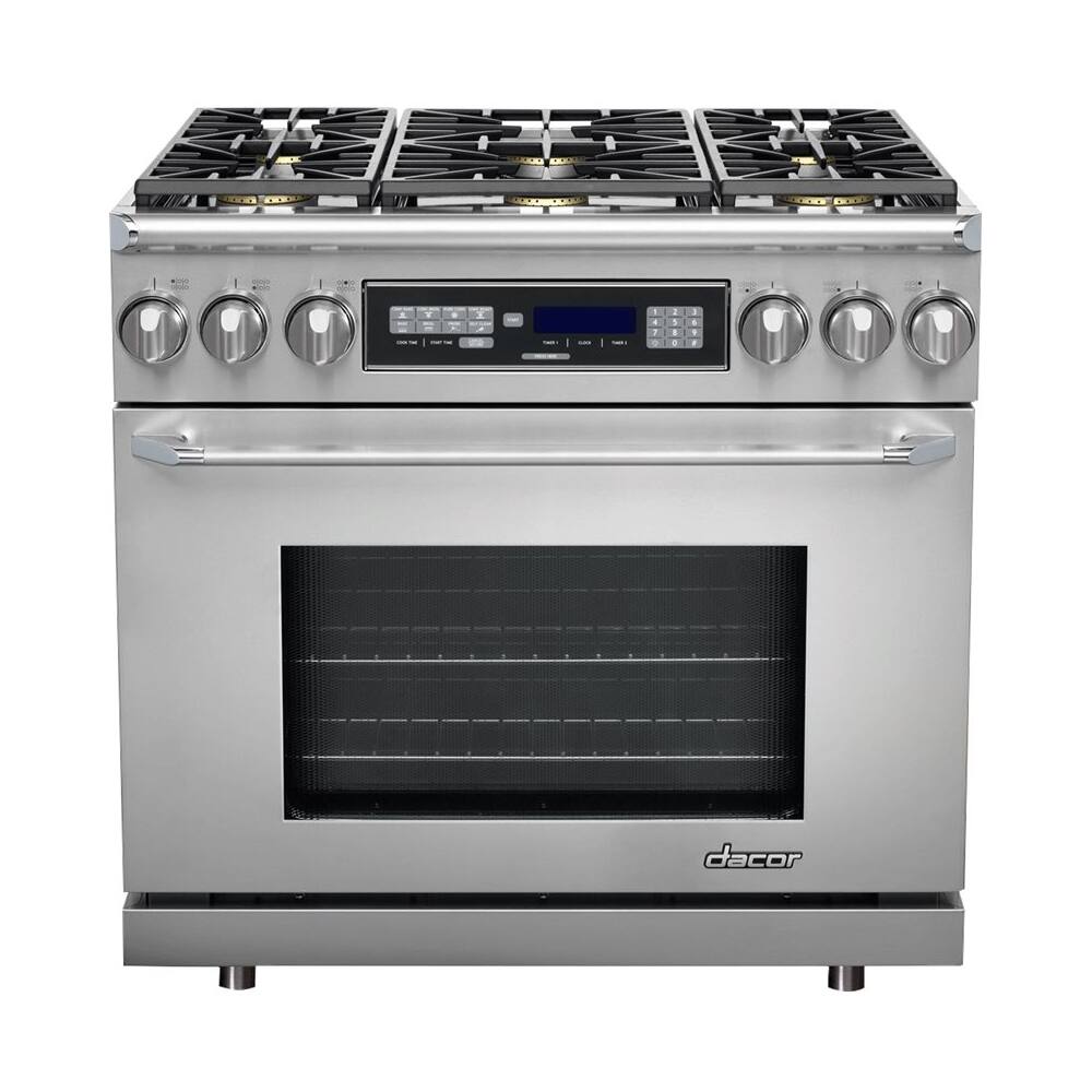 Dacor - 4.6 Cu. Ft. Self-Cleaning Freestanding Dual Fuel Convection Range - Stainless steel - Front_Zoom